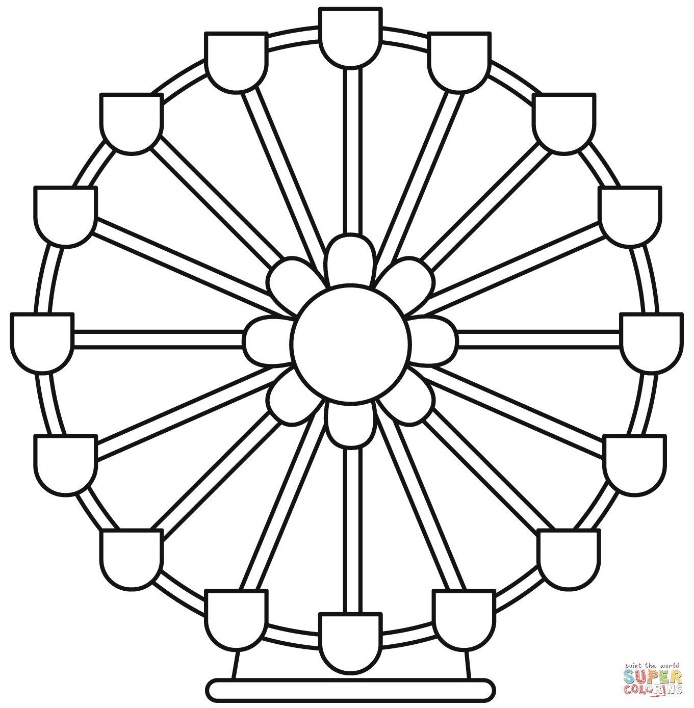 Ferris wheel coloring page free printable coloring pages