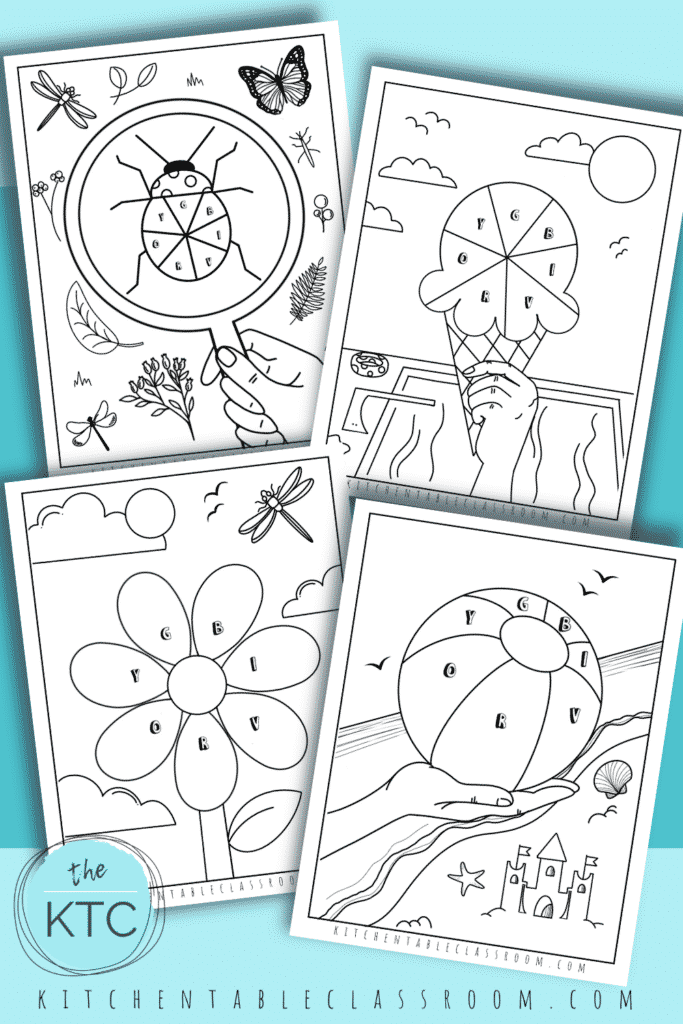 Color wheel coloring pages