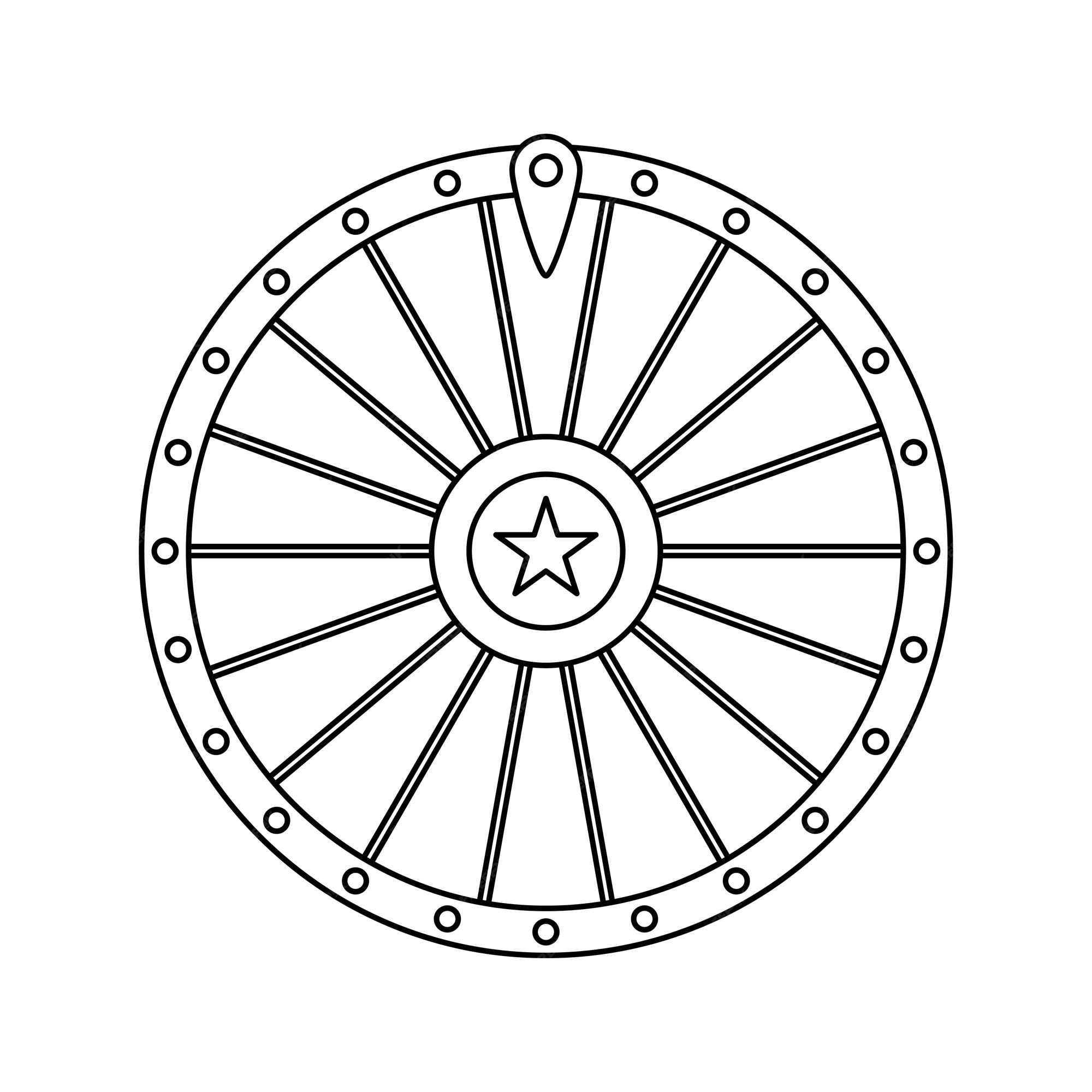 Premium vector coloring page with fortune wheel for kids