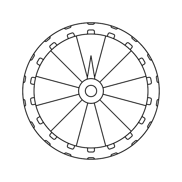 Premium vector coloring page with fortune wheel for kids