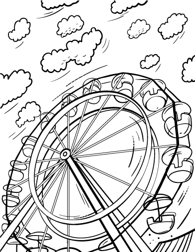 Free ferris wheel coloring page