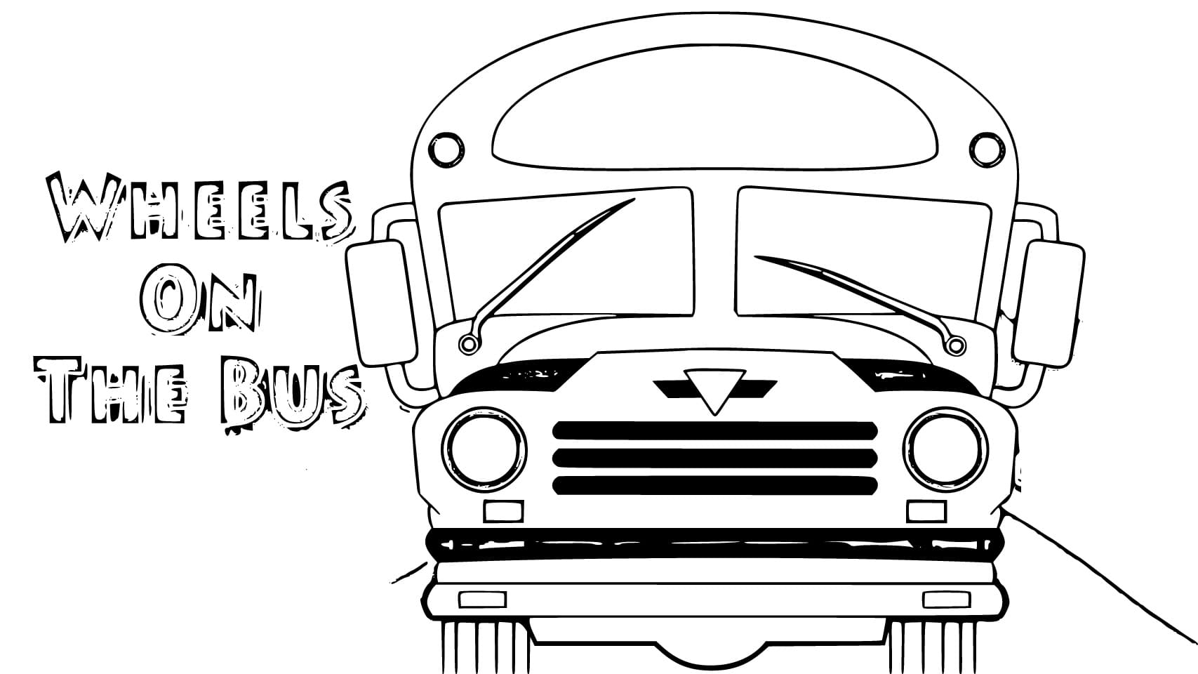 Wheel on the bus coloring page