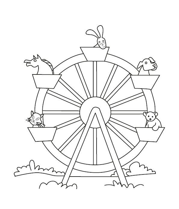Ferris wheel coloring image free colouring book for children â monkey pen store