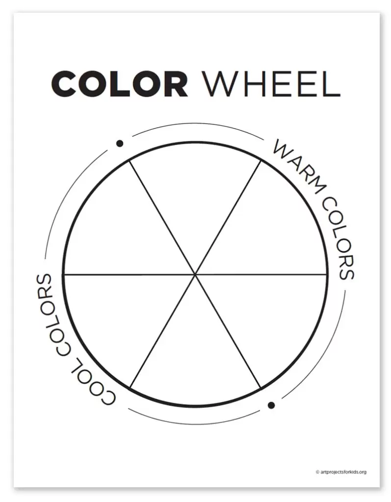 Primary color wheel video and color wheel coloring page