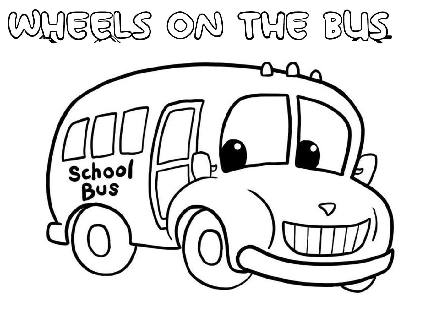 The wheel on the bus image coloring page