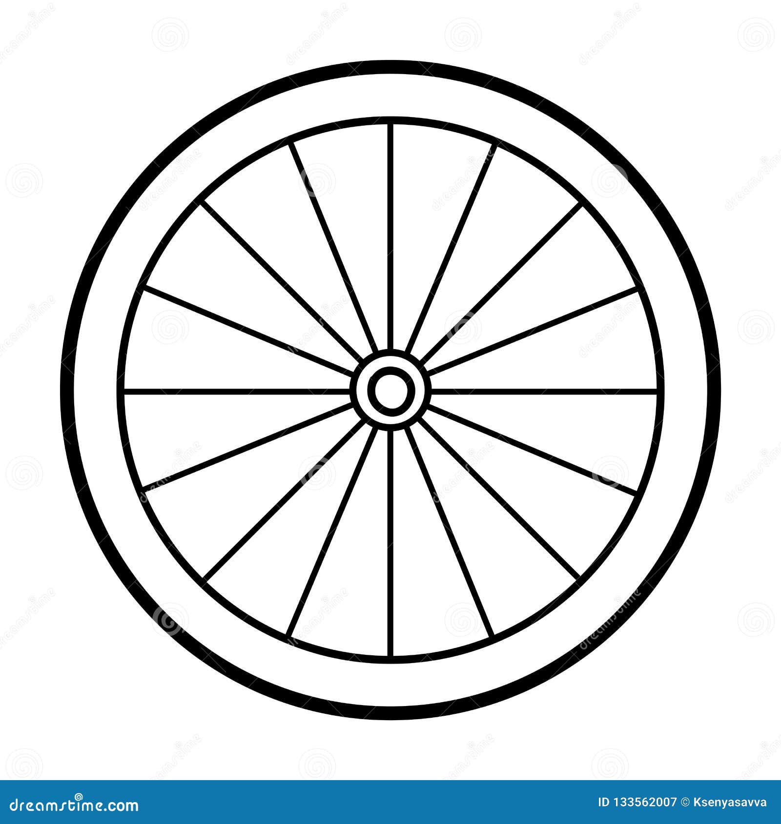 Coloring book bicycle wheel stock vector