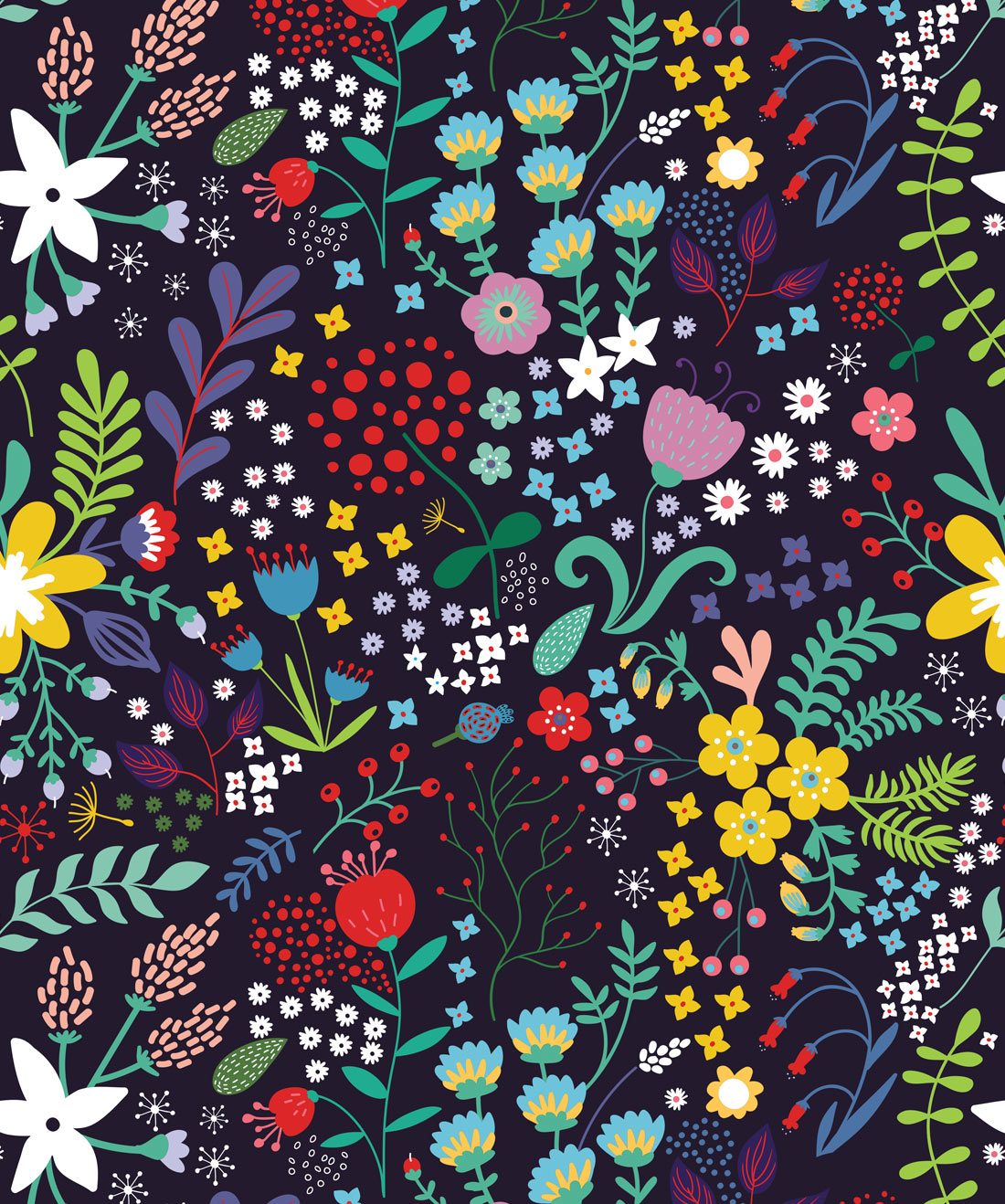 Friday floral modern whimsical floral wallpaper â milton king