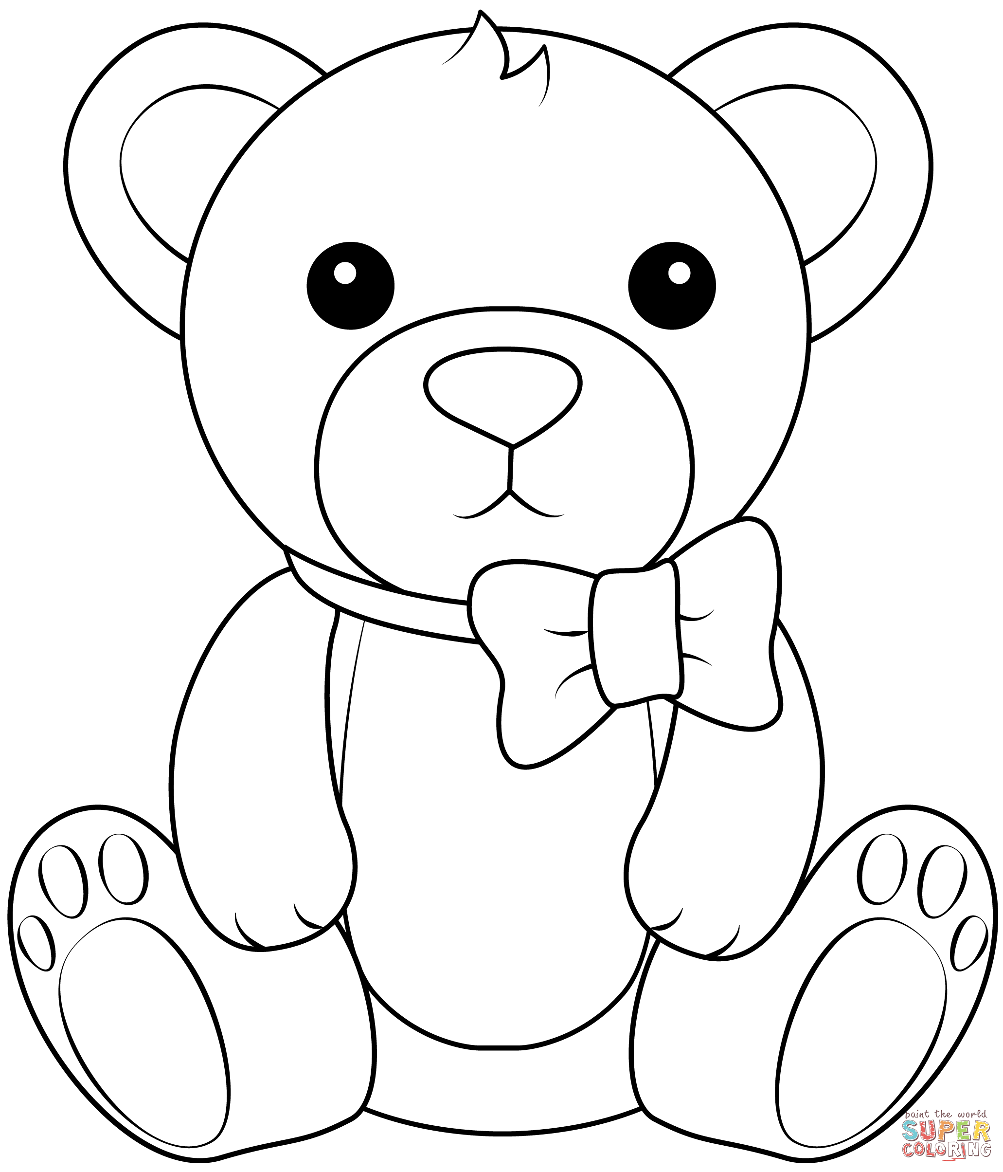 Teddy bear coloring page free printable coloring pages