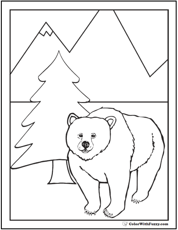 A grizzly bear coloring page is exciting