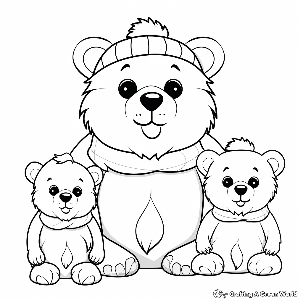 Bear family coloring pages