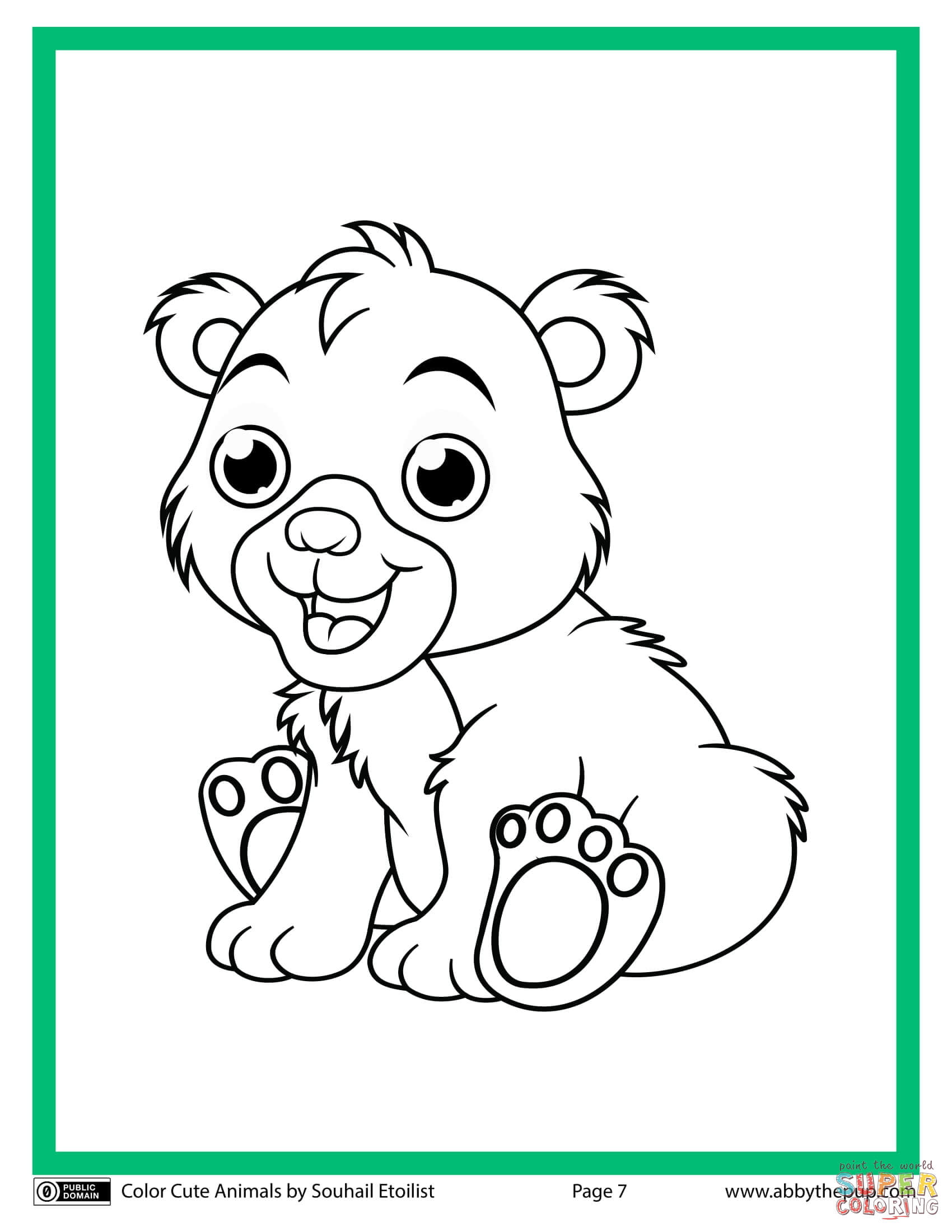 Cute bear coloring page free printable coloring pages