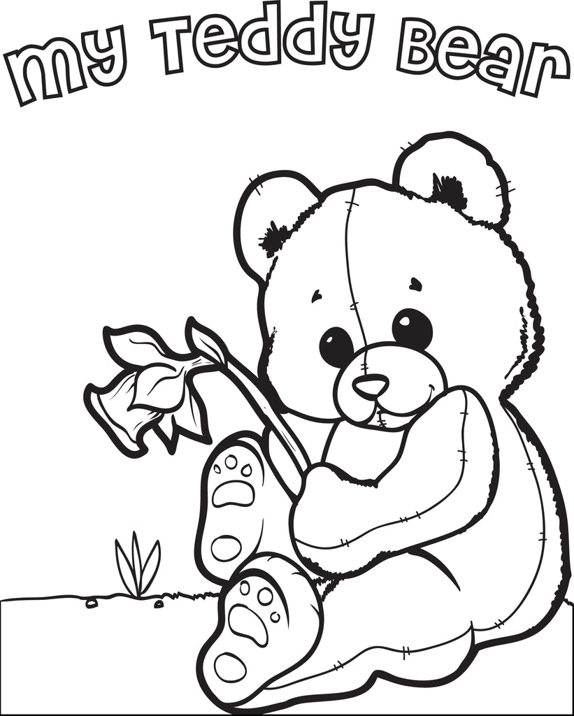 Printable teddy bear coloring page for kids â