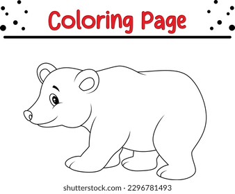 Cute bear coloring book kids outlined stock vector royalty free