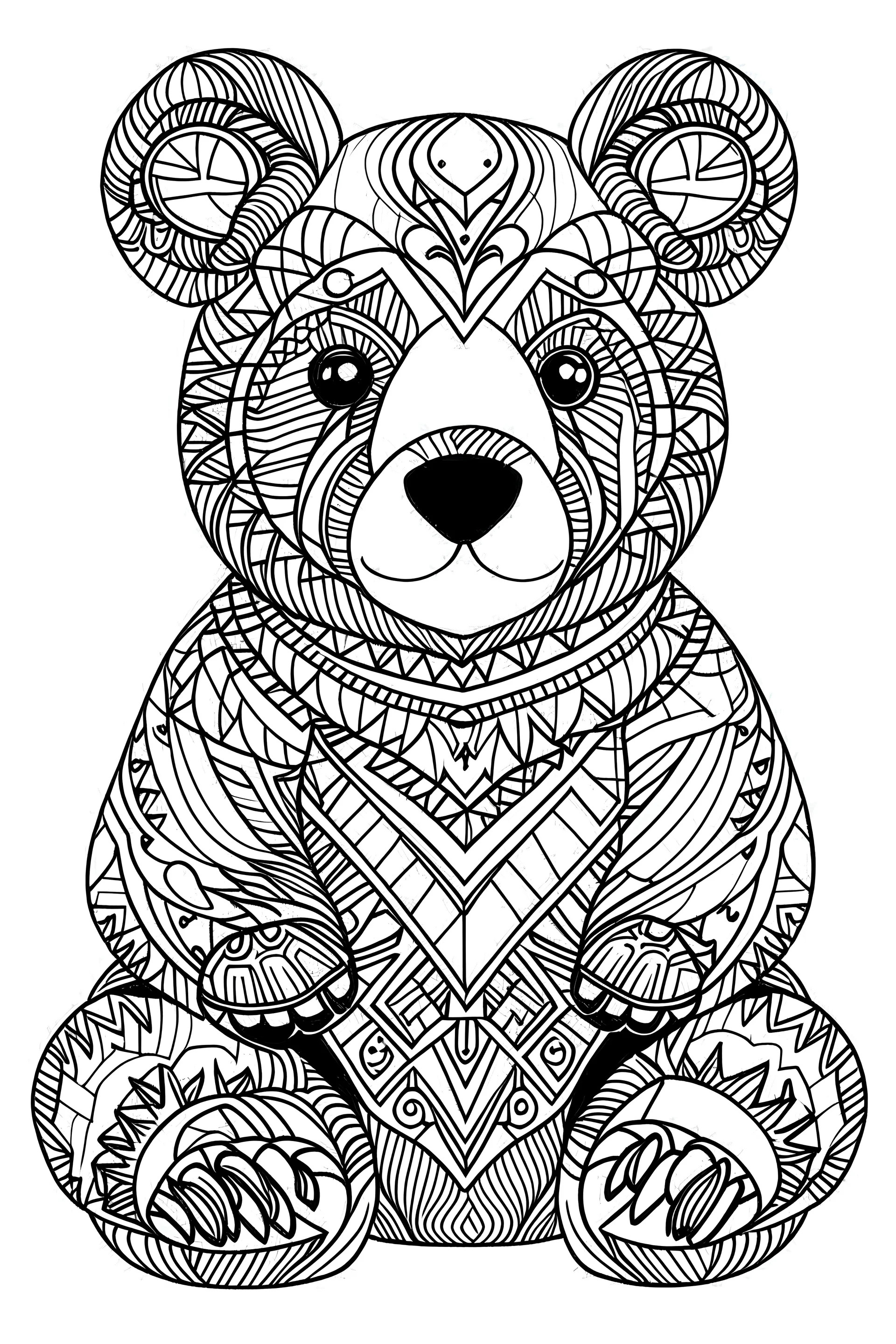 Outline art for cute bear coloring pages with whit gallery