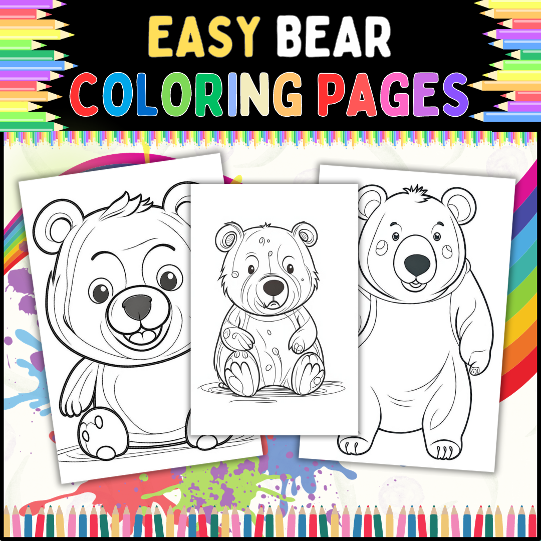 Bear coloring pages for preschoolers