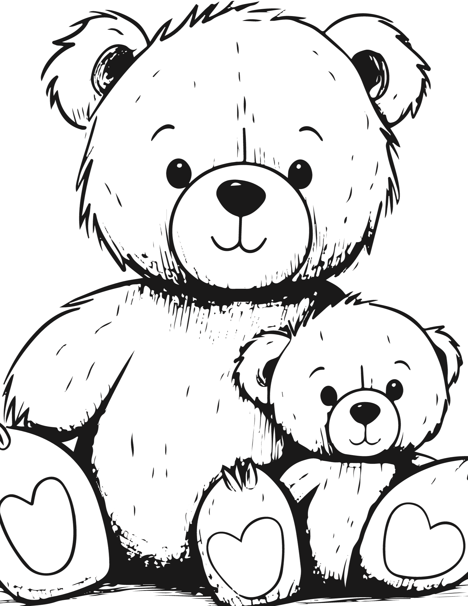 Free printable cute teddy bear coloring pages