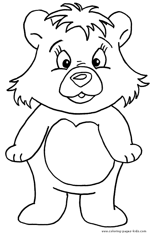 Cute bear color page free printable coloring sheets for kids