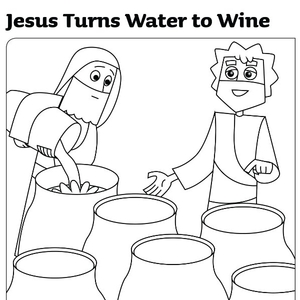 Jesus turns water to wine coloring pages