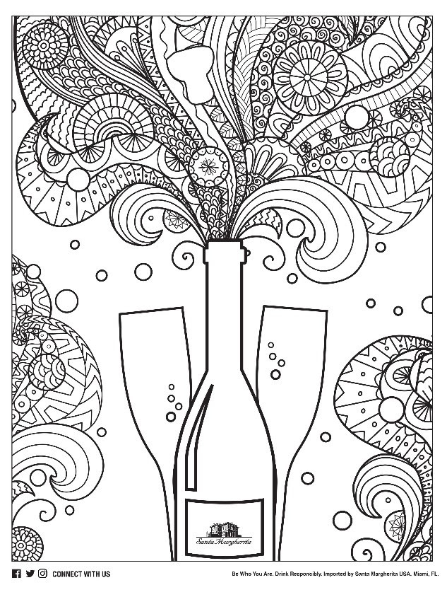 Free adult coloring pages inspired by wine rural mom