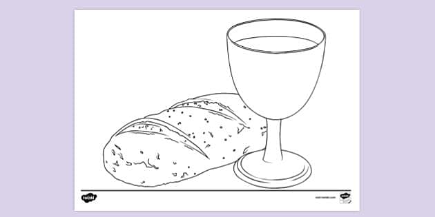 Bread and wine colouring sheet colouring colouring sheets
