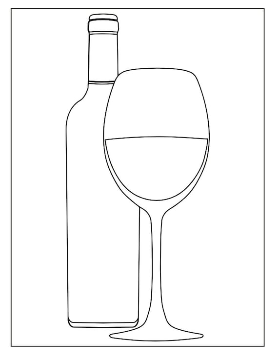 Wine lovers coloring pages page bundle