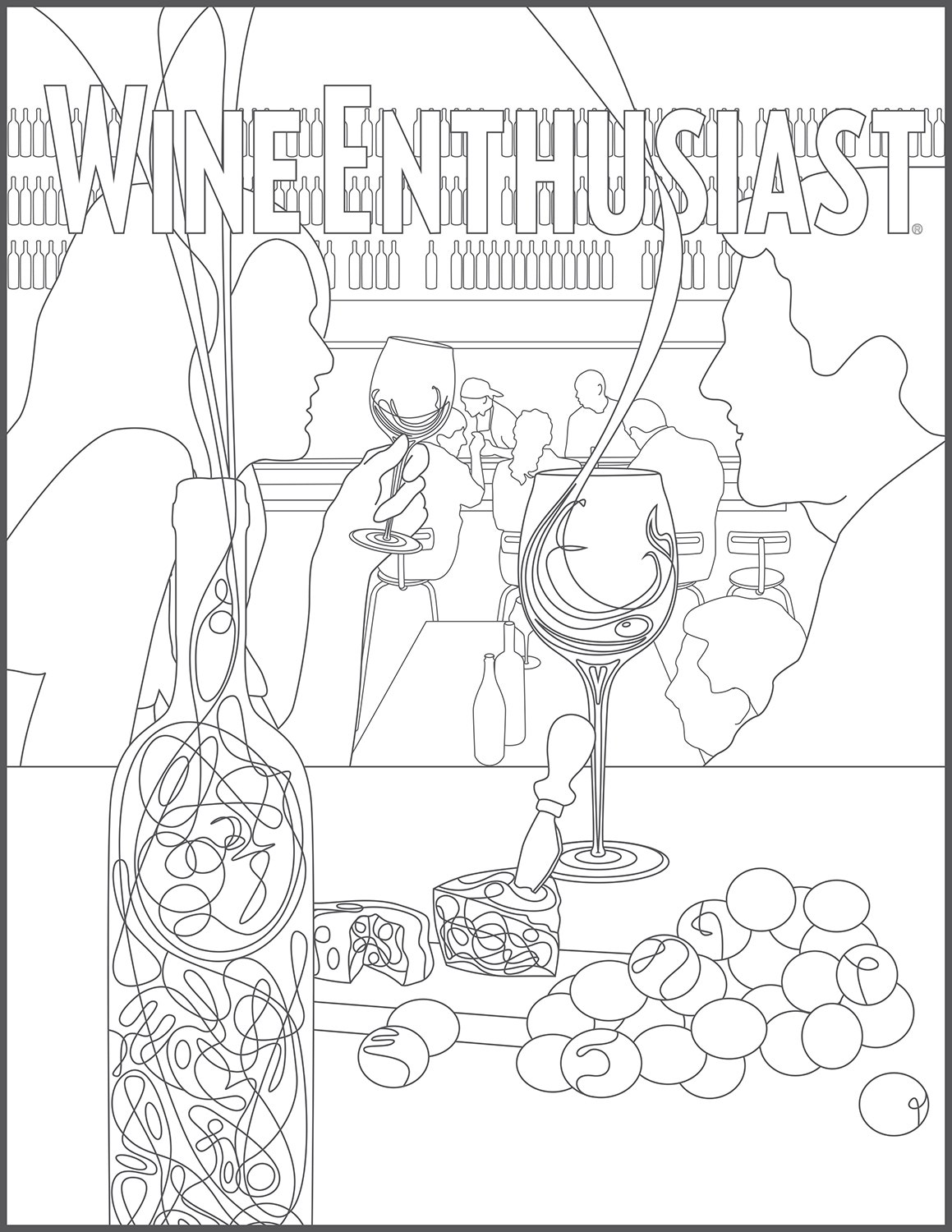 Adult coloring book color inside the wines wine enthusiast magazine