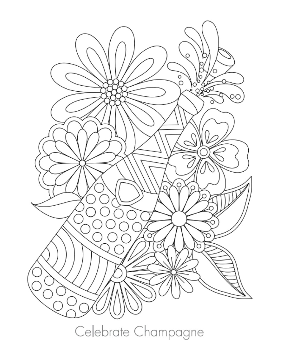 Raise your glass coloring book for adults