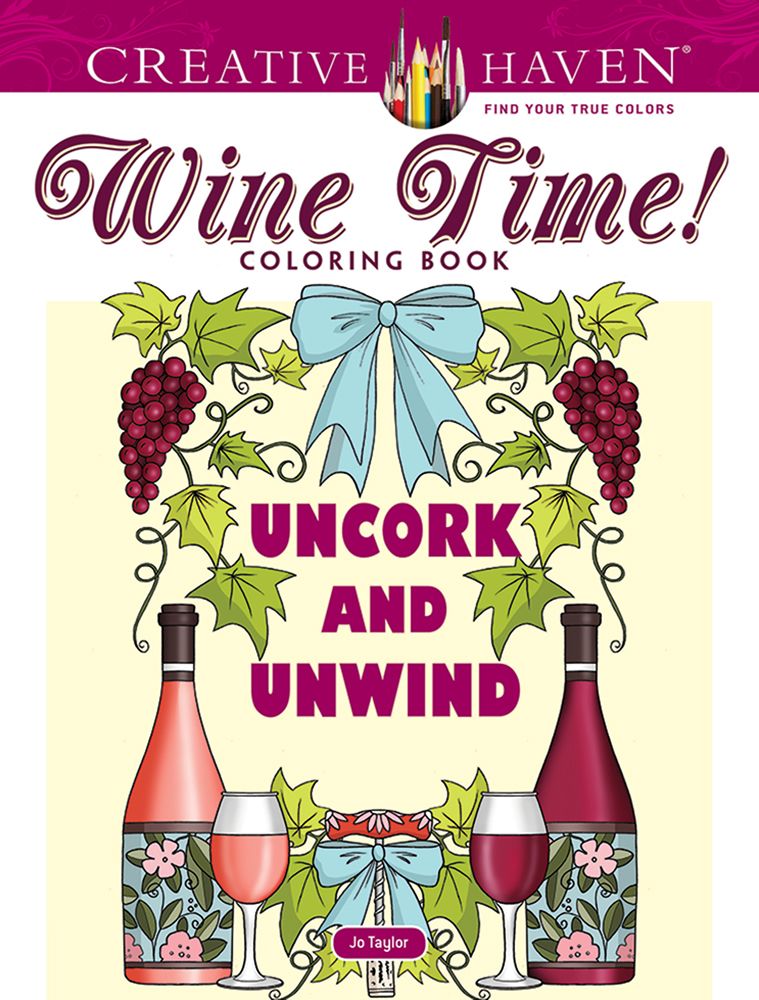 Creative haven wine tie coloring book