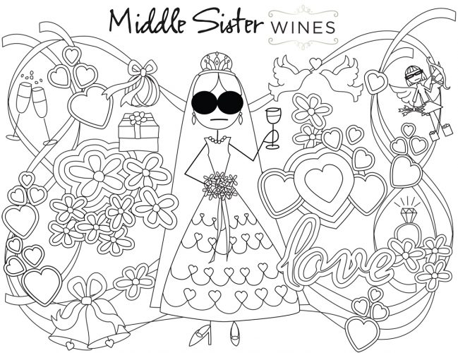 Middle sister coloring pages â wine sisterhood women who love wine food travel crafts entertaining