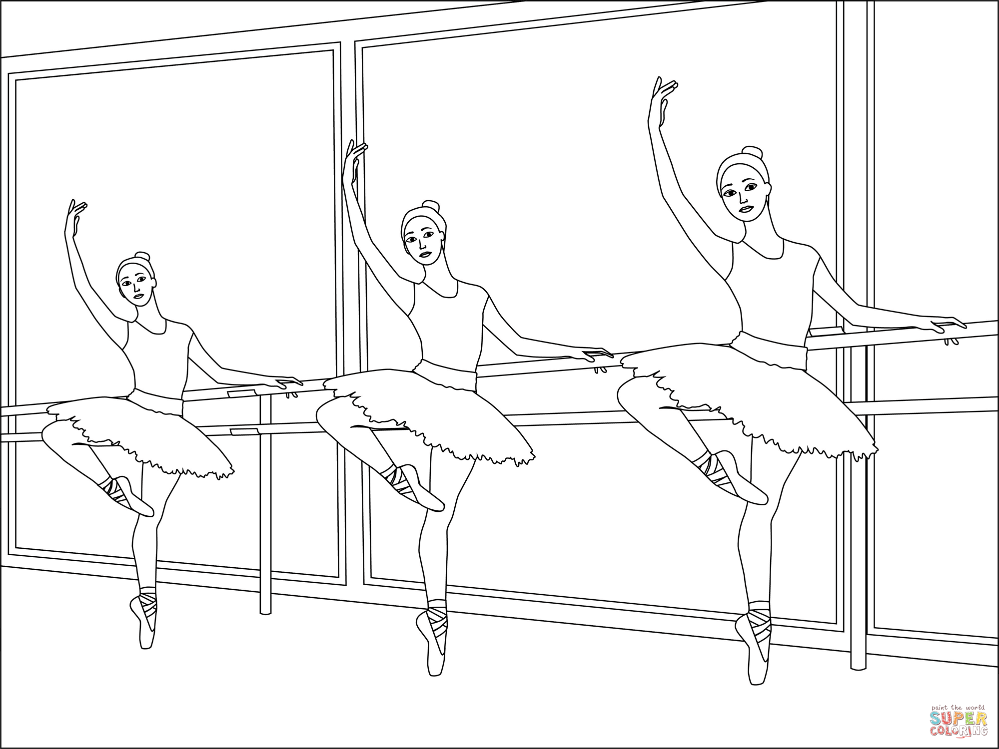 Ballet coloring page free printable coloring pages