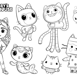 Gabbys dollhouse coloring pages printable for free download