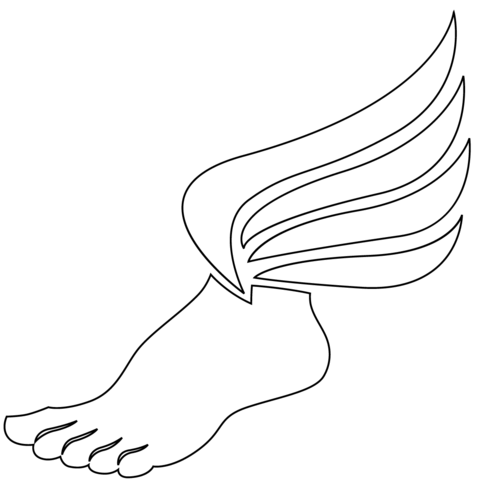 Winged foot coloring page free printable coloring pages