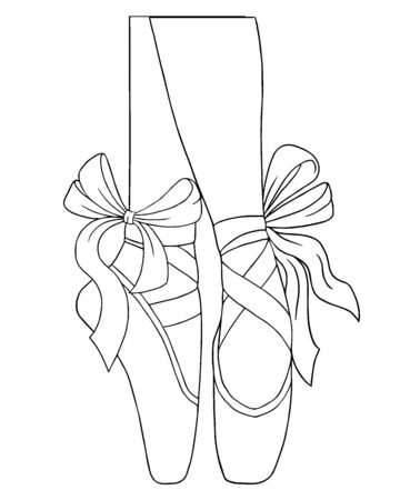 Vector coloring book for adults legs of a ballerina in pointe shoes royalty free svg cliparts vectors and stock illustration image