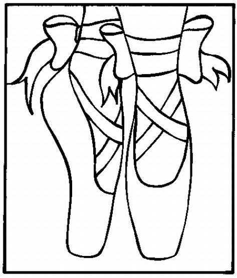 Colorful ballet shoes printable coloring pages