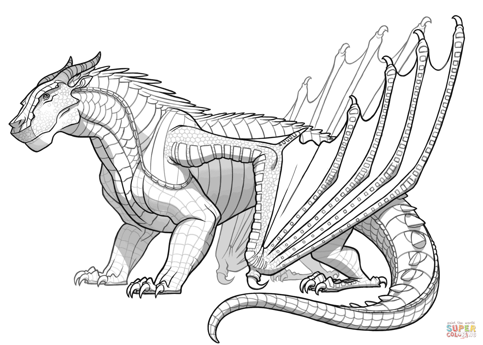 Mudwing dragon from wings of fire coloring page free printable coloring pages