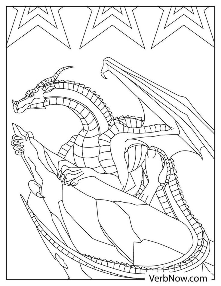 Free wings of fire coloring pages book for download printable pdf wings of fire dragon coloring page coloring pages