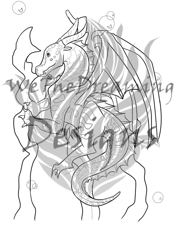 Wings of fire tsunami seawing coloring sheet instant download