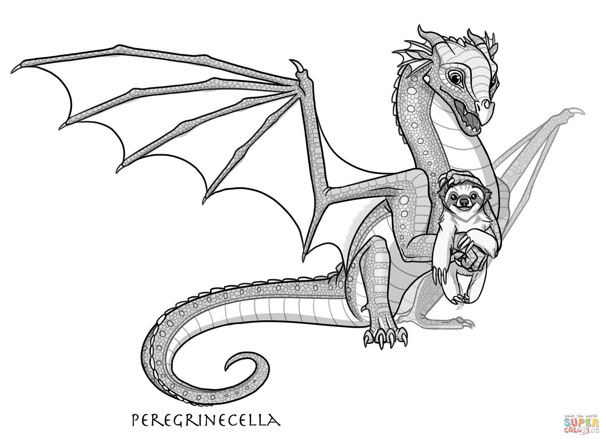 Baby rainwing dragon coloring page free printable coloring pages