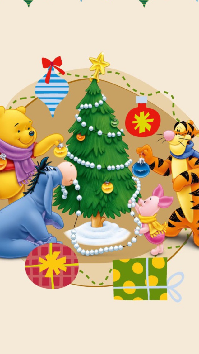 Winnie the pooh christmas wallpaper for iphone c