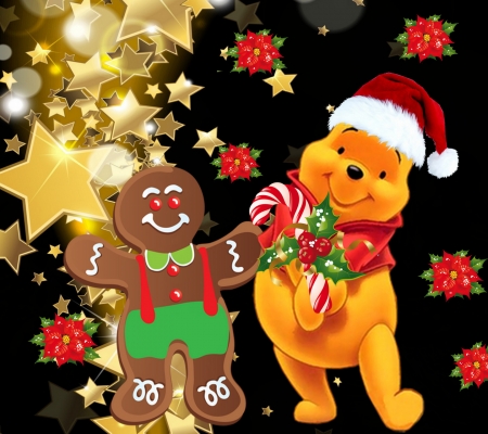 Christmas with pooh bear
