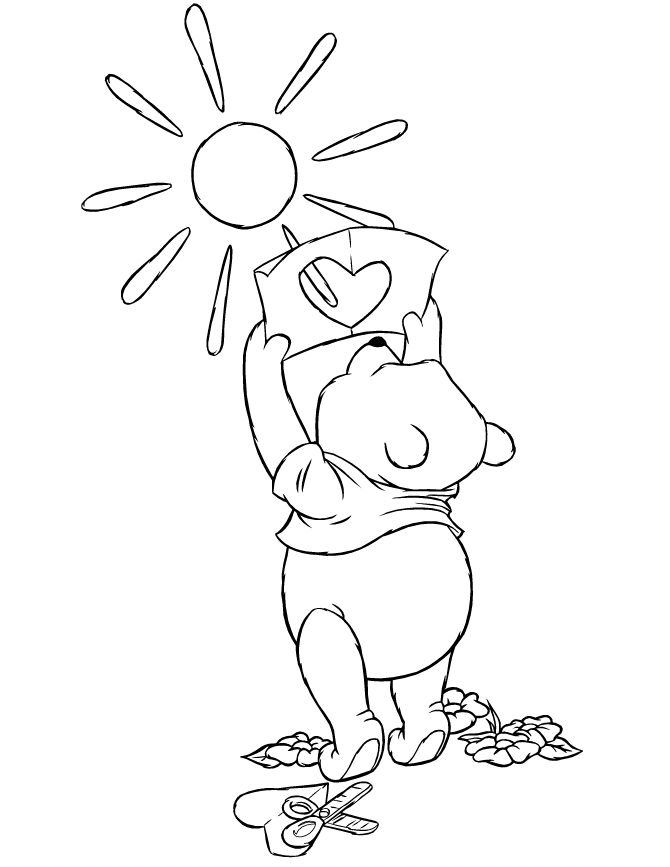 Winnie the pooh cuts out valentine heart coloring page heart coloring pages disney coloring pages winnie the pooh pictures