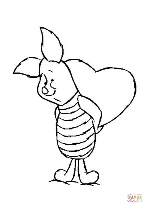 Shy face of piglet coloring page free printable coloring pages