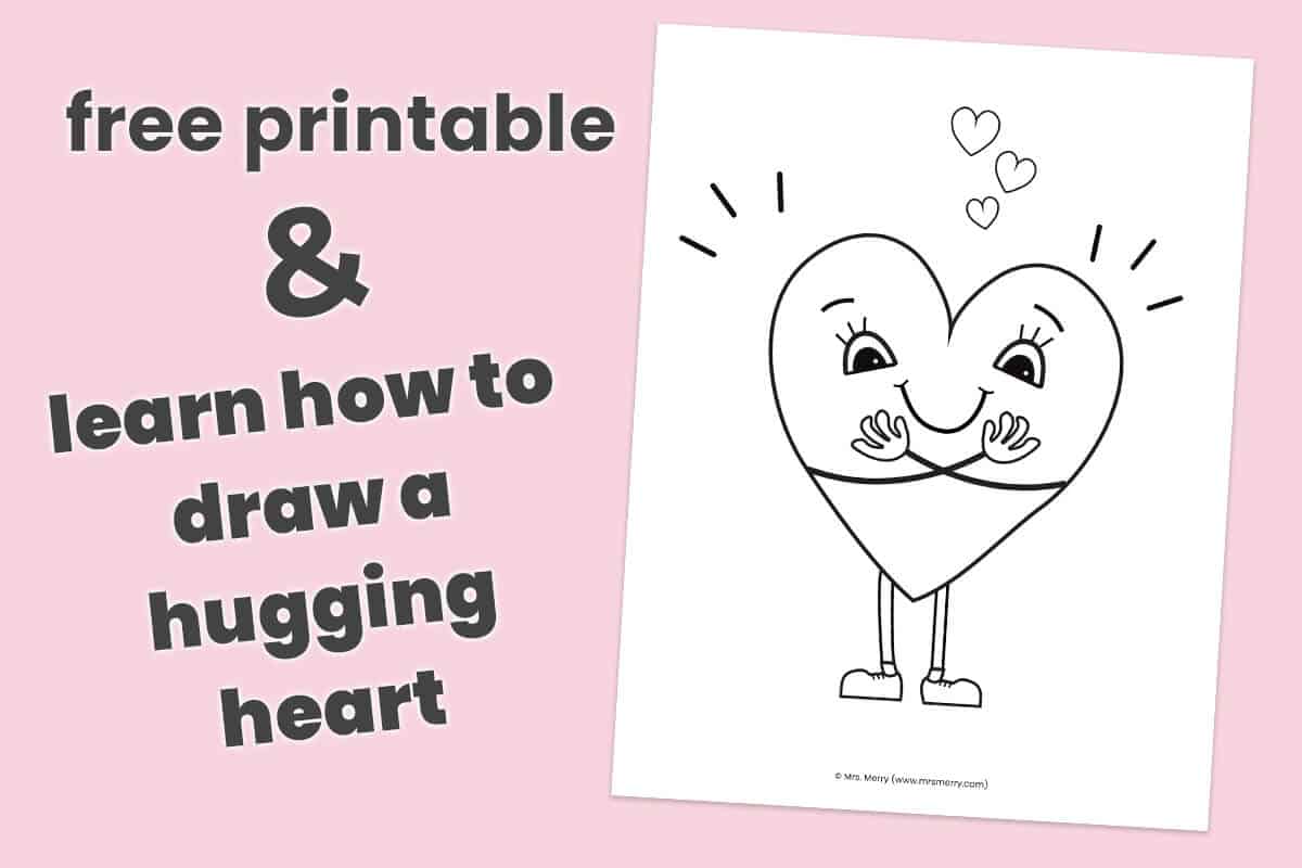 Huggable heart coloring page free printable mrs merry