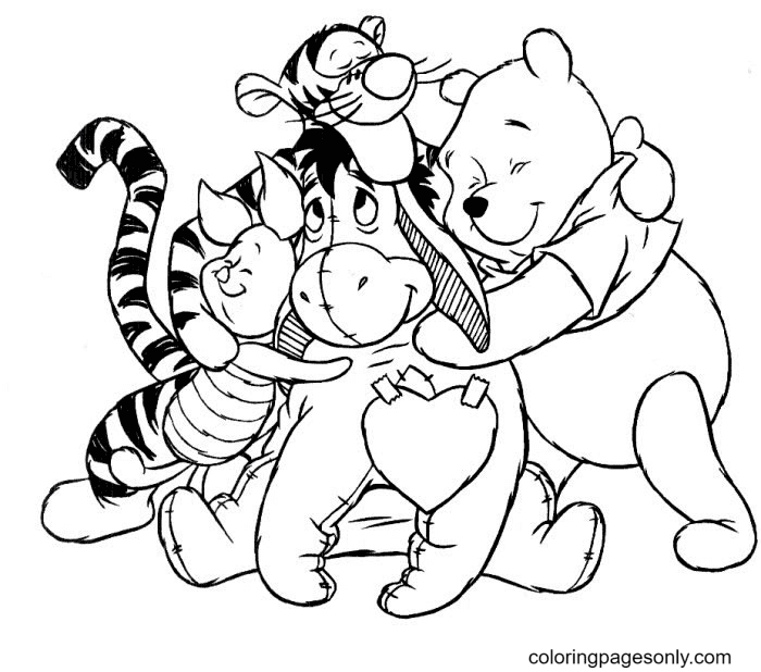 Winnie the pooh coloring pages printable for free download