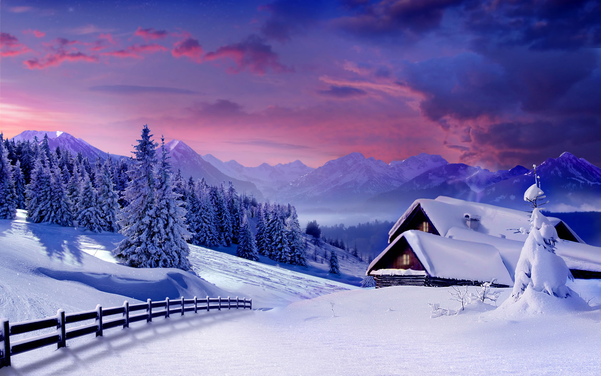 Winter mountain wallpaper