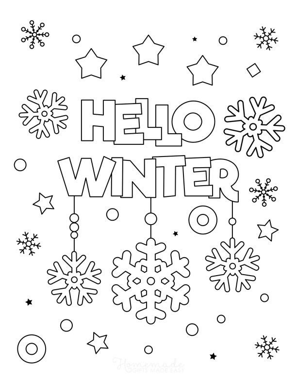Cozy winter coloring pages for kids