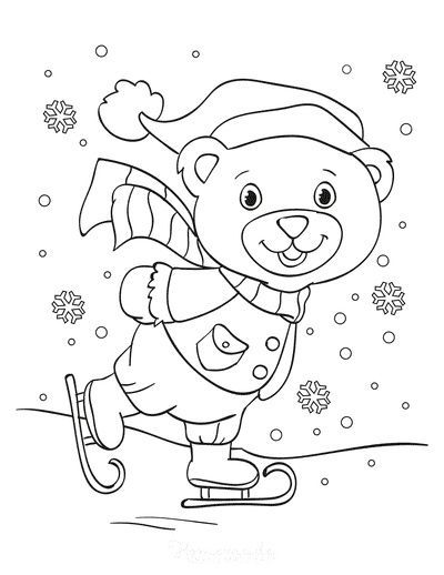 Free printable winter coloring pages for kids adults polar bear coloring page bear coloring pages coloring pages winter