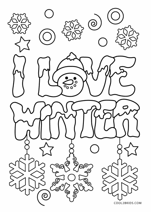 Free winter coloring pages for kids adults