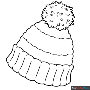 Beanie coloring page easy drawing guides