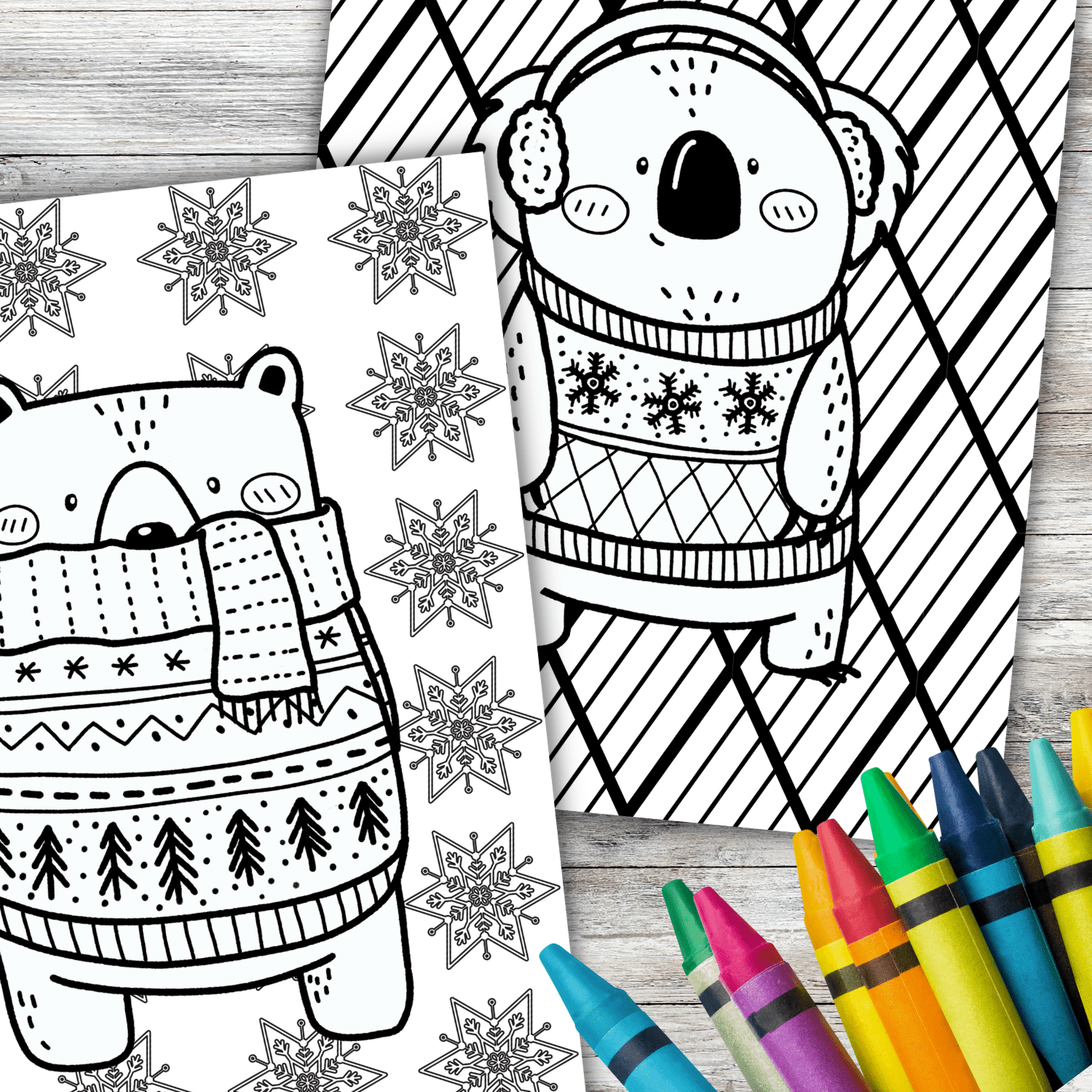 Winter animal coloring pages free â in the bag kids crafts
